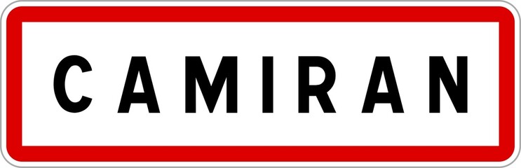 Panneau entrée ville agglomération Camiran / Town entrance sign Camiran