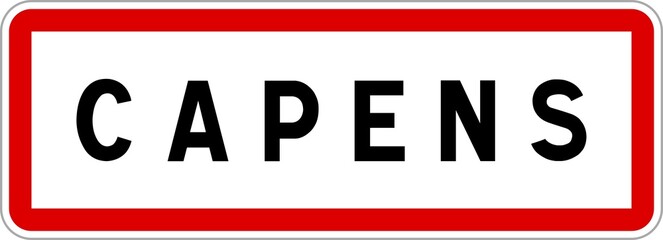 Panneau entrée ville agglomération Capens / Town entrance sign Capens