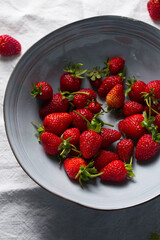 strawberries with a bowl