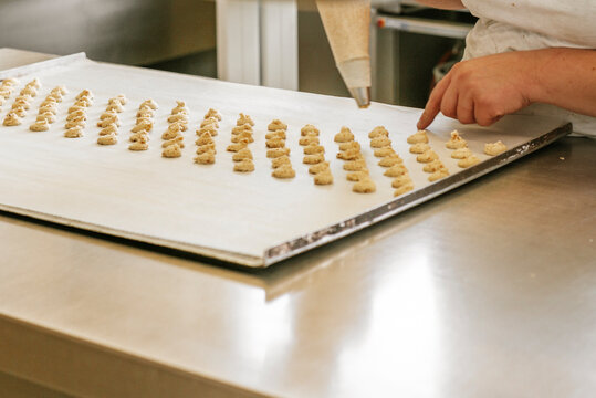 Making "Appenzeller Biberli" and other biscuits in a bakery in Appenzell in Switzerland