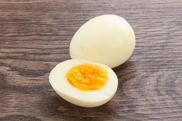 Boiled chicken egg for breakfast