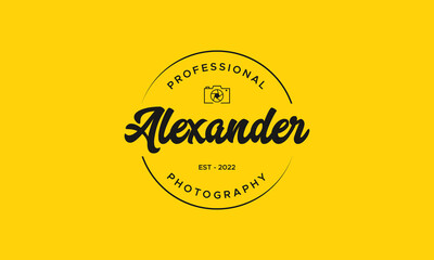 Modern Camera Photography Logo Design Template