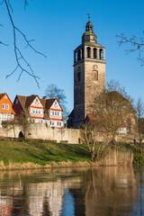 city wall and old town of Bad Sooden Allendorf in Hesse, Germany
