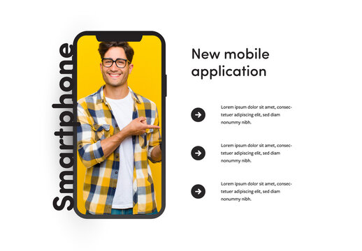Infographic with Smartphone Mockup for App Presentation