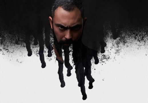 Mockup with Dripping Photo Effect