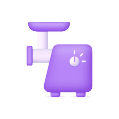 3D Meat grinder isolated on white background. Kitchen concept. Can be used for many purposes.