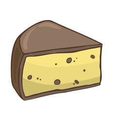 Delicious cartoon style cheese symbol. For restaurant menus and websites. Vector illustration