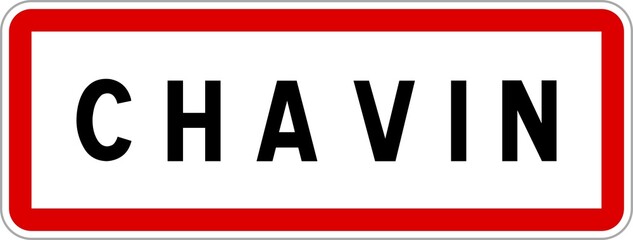Panneau entrée ville agglomération Chavin / Town entrance sign Chavin