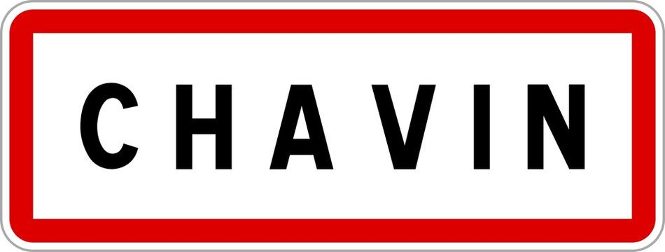 Panneau entr&eacute;e ville agglom&eacute;ration Chavin / Town entrance sign Chavin