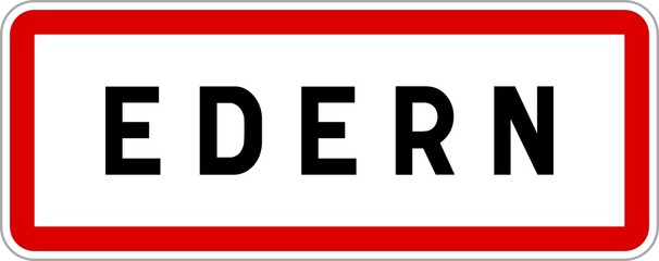 Panneau entrée ville agglomération Edern / Town entrance sign Edern