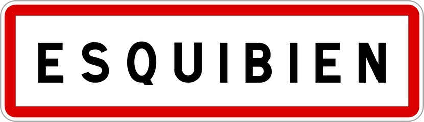 Panneau entrée ville agglomération Esquibien / Town entrance sign Esquibien