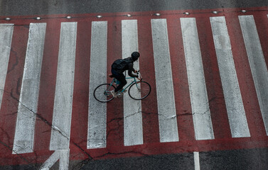 Cyclist at the crosswalk.