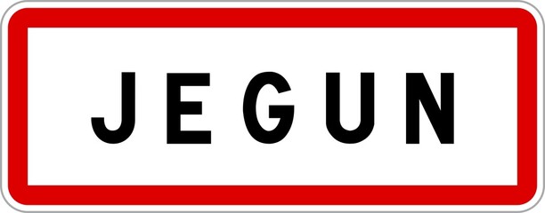 Panneau entrée ville agglomération Jegun / Town entrance sign Jegun