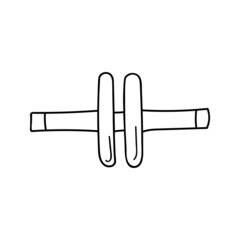 Doodle dumbbell illustration in vector. Hand drawn dumbbell icon in vector. Dumbbell illustration in vector