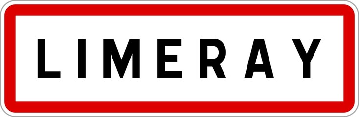 Panneau entrée ville agglomération Limeray / Town entrance sign Limeray