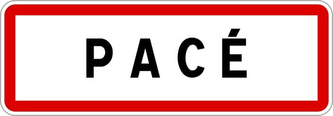 Panneau entrée ville agglomération Pacé / Town entrance sign Pacé
