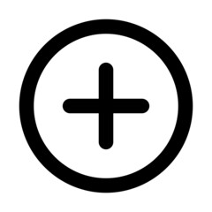 Icon illustration of Plus outline on transparent background