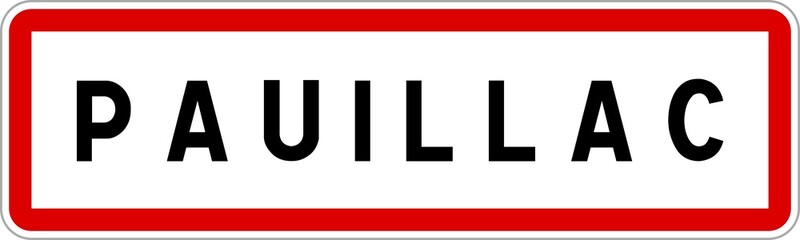 Panneau entrée ville agglomération Pauillac / Town entrance sign Pauillac