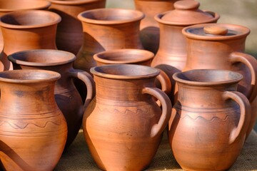 Fototapeta na wymiar clay handmade kitchenware