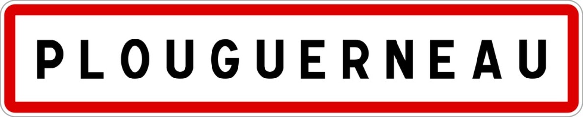 Panneau entrée ville agglomération Plouguerneau / Town entrance sign Plouguerneau