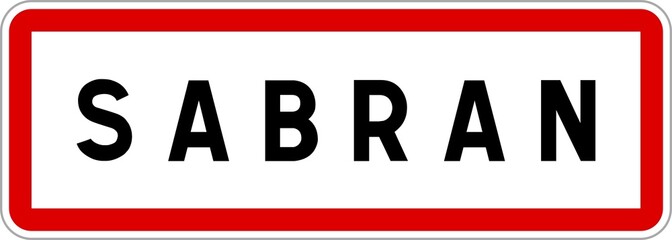 Panneau entrée ville agglomération Sabran / Town entrance sign Sabran