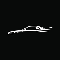 Japanese sport car vector side view for your logo suggestion