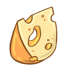 Delicious cartoon style cheese symbol. For restaurant menus and websites. Vector illustration