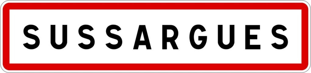 Panneau entrée ville agglomération Sussargues / Town entrance sign Sussargues
