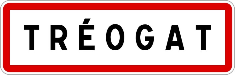 Panneau entrée ville agglomération Tréogat / Town entrance sign Tréogat