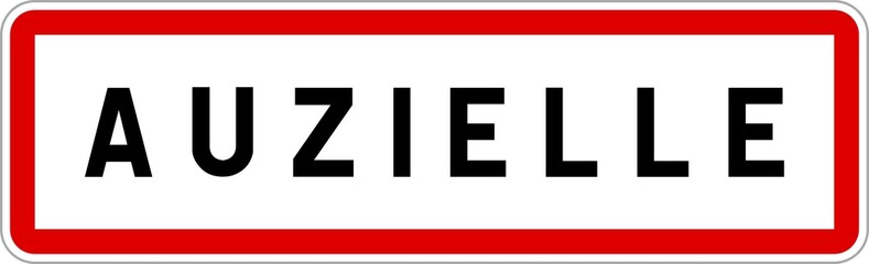 Panneau entrée ville agglomération Auzielle / Town entrance sign Auzielle