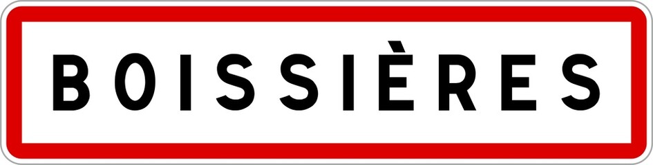 Panneau entrée ville agglomération Boissières / Town entrance sign Boissières