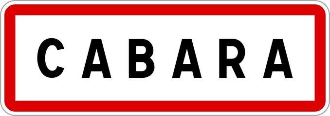 Panneau entrée ville agglomération Cabara / Town entrance sign Cabara