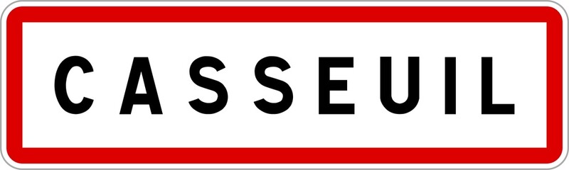 Panneau entrée ville agglomération Casseuil / Town entrance sign Casseuil