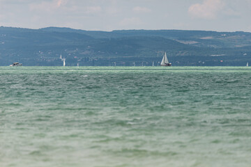 Yacht on Balaton Lake, Hungary, Siofok.