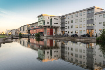 Sweden, Malmo, Modern residential houses at new Nyhavn harbor