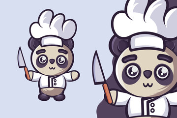 Little Panda Chef Cartoon Character