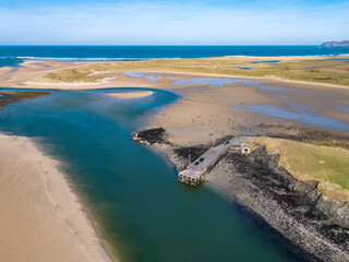 Aerial view of Ballyness Pier in County Donegal - Ireland