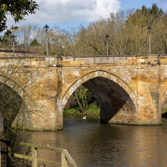 The stone road bridge at Yarm which crosses the River Tees