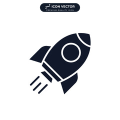 startup rocket icon symbol template for graphic and web design collection logo vector illustration