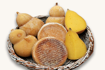 Assortment of different types of live homemade cheese