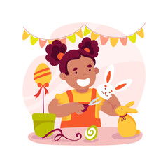 Easter bunny isolated cartoon vector illustration.