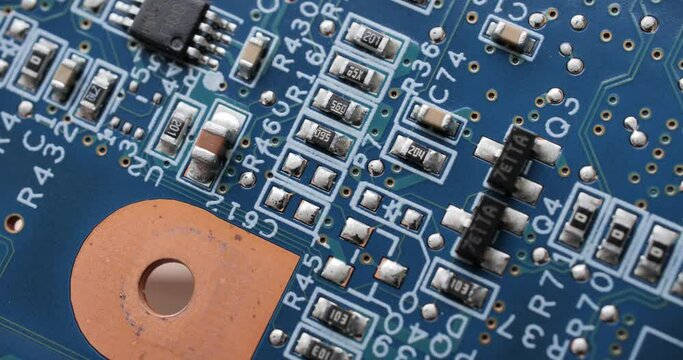 Composants &eacute;lectroniques en gros plan macro