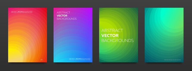 A set of laconic backgrounds with colorful gradients. Vector.