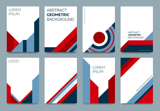 Collection of geometric backgrounds with constructivism style. Vector.
