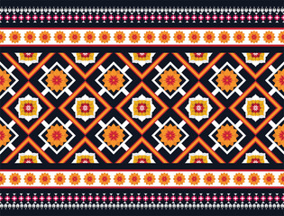 Geometric ethnic flower pattern for background,fabric,wrapping,clothing,wallpaper,Batik,carpet,embroidery style