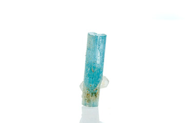 macro mineral stone aquamarine on a white background