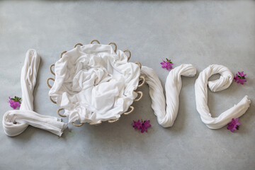 pink word love for backdrop newborn and baby	