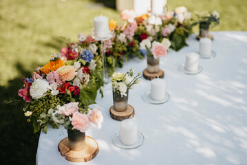 Rustic decor. Decoration for a special occasion. Everything is almost finished for ceremony.