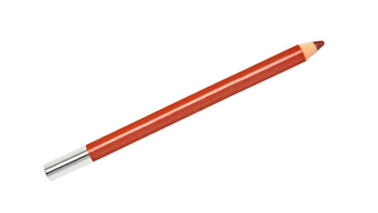 Silver orange lip pencil isolated on white