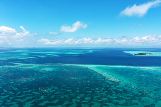 Drone Of View Of Sulu Sea Semporna Sabah Borneo